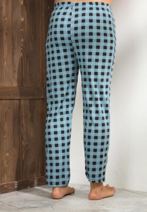 Pantaloni de Pijama ,Big Size ,Barbati,Culoare Turcoaz cu Negru,Engros